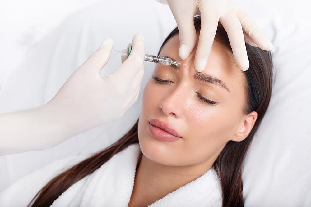 Clinical photograph showing botox