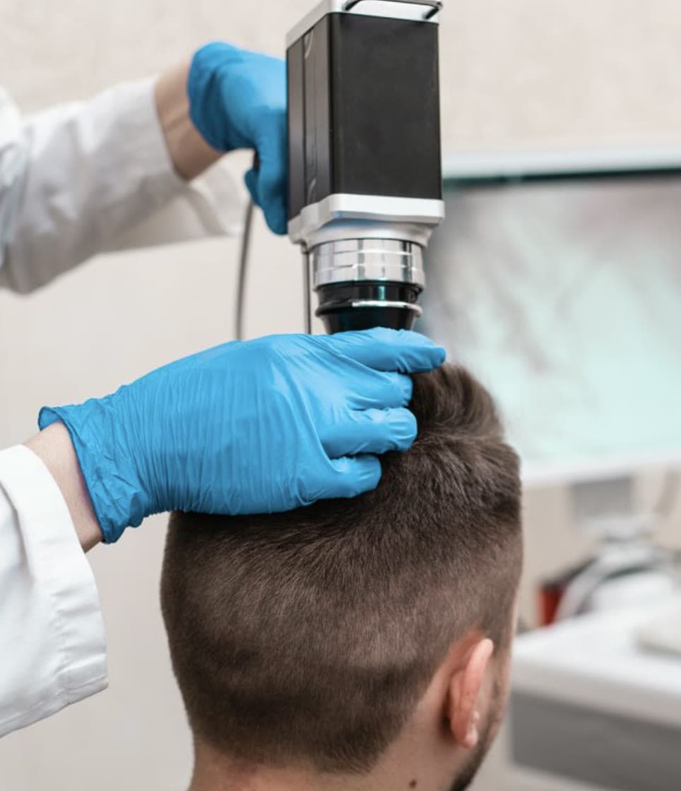 Clinical photograph showing hair loss
