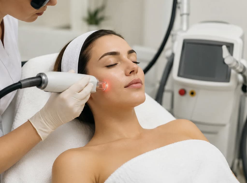 Clinical photograph showing laser for acne