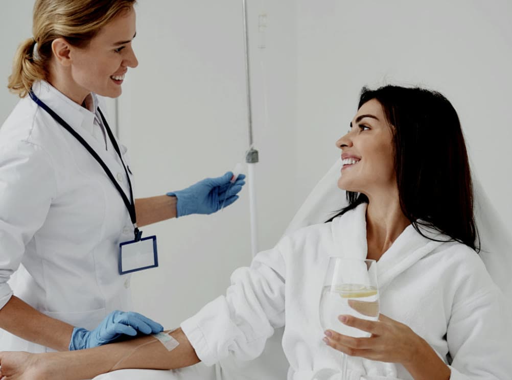Clinical photograph showing whitening injections